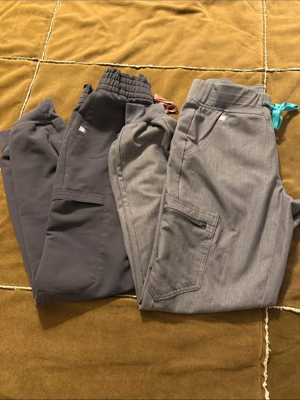 Figs Dark Charcoal & Light Gray Cargo Jogger Pants